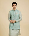 Manyavar Men Emerald Elegance Kurta Jacket Set