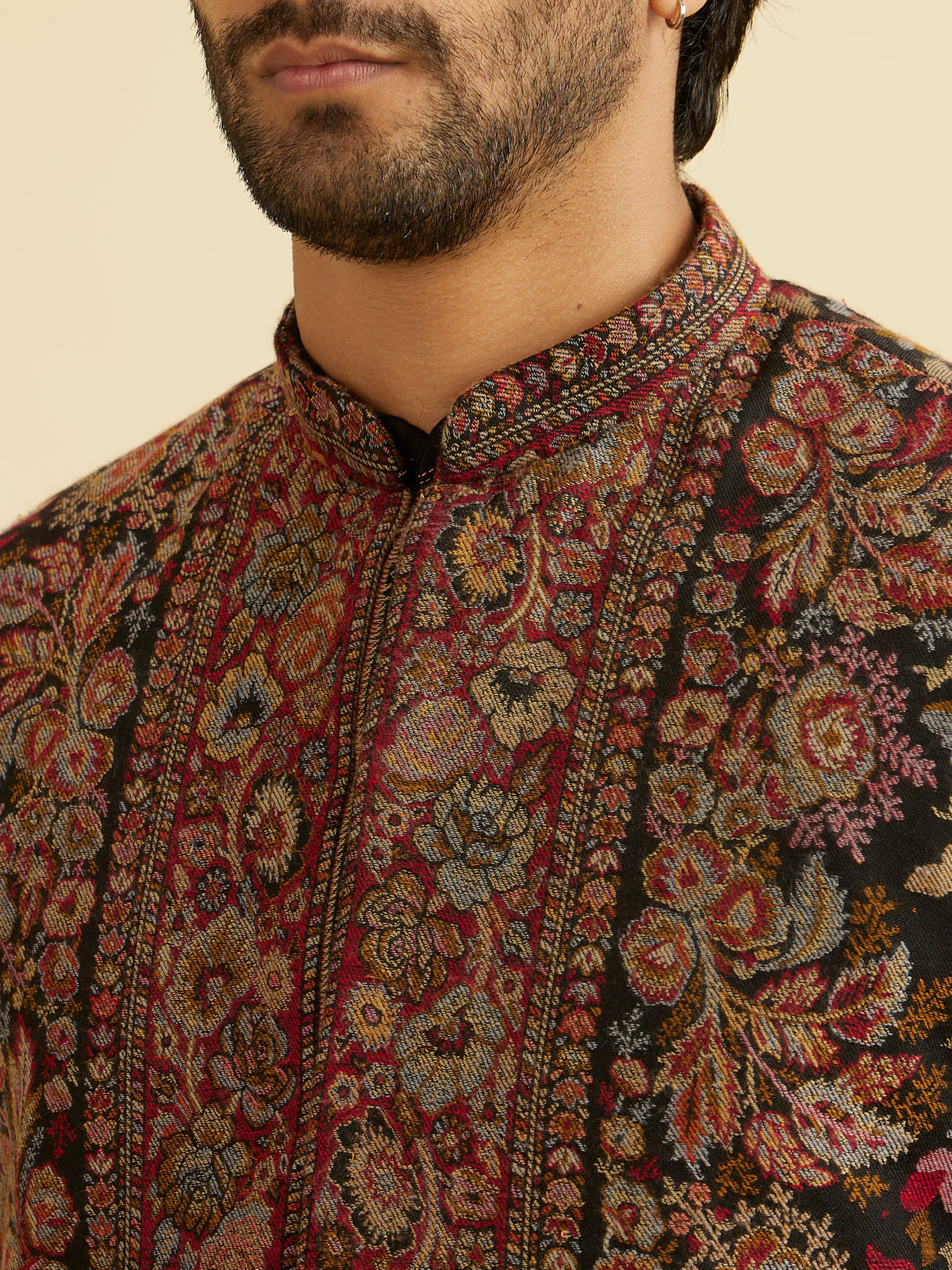 Manyavar Men Black Enigmatic Kurta Jacket Set