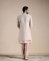 Manyavar Men Soft Pink Self Embroidered Indo Western Set