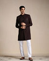 Wine Red Achkan Style Indo Western Set image number 1