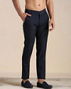 Manyavar Men Navy Blue Angrakha Style Indo Western Set
