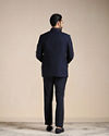 Manyavar Men Navy Blue Angrakha Style Indo Western Set