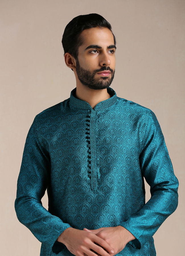 Peacock on sale blue kurta