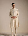 alt message - Manyavar Men Rose Beige Motif Kurta Set image number 1