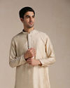 alt message - Manyavar Men Rose Beige Motif Kurta Set image number 0