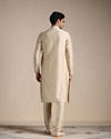 Manyavar Men Rose Beige Motif Kurta Set