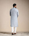 Manyavar Men Cool Grey Printed Kurta Set