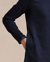 Manyavar Men Estate Blue Placket Detailed Kurta Set