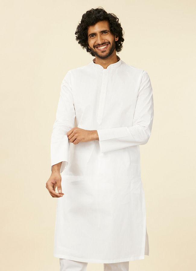 Plain white kurta pajama sale