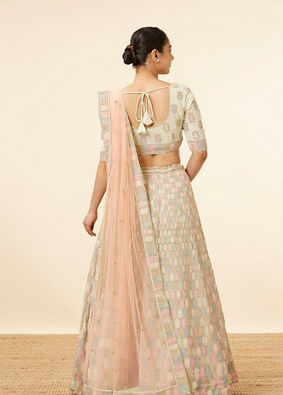 Mohey Women Pista Honeycomb Patterned Lehenga image number 3