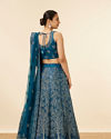 Mohey Women Blue Tree Of Life Patterned Bridal Lehenga