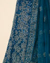 Blue Tree Of Life Patterned Bridal Lehenga image number 4