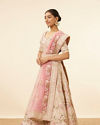 Mohey Women Dark Cream Sequinned Floral Embroidered Bridal Lehenga