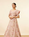 Mohey Women Light Pink Sequined Floral Bridal Lehenga