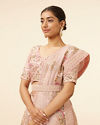 alt message - Mohey Women Light Pink Sequined Floral Bridal Lehenga image number 1