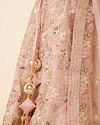 alt message - Mohey Women Light Pink Sequined Floral Bridal Lehenga image number 4