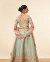 alt message - Mohey Women Sea Green All over Buti Work Lehenga image number 3