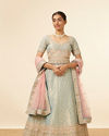 alt message - Mohey Women Sea Green All over Buti Work Lehenga image number 0