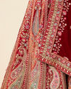 Mohey Women Mustard Red Embroidered Bridal Lehenga