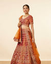 alt message - Mohey Women Mustard Yellow Embellished Lehenga image number 2