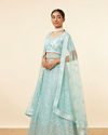 Mohey Women Light Blue Embellished Lehenga