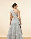 Mohey Women Light Blue Stone Embellished Bridal Lehenga