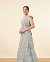 Mohey Women Light Blue Stone Embellished Bridal Lehenga