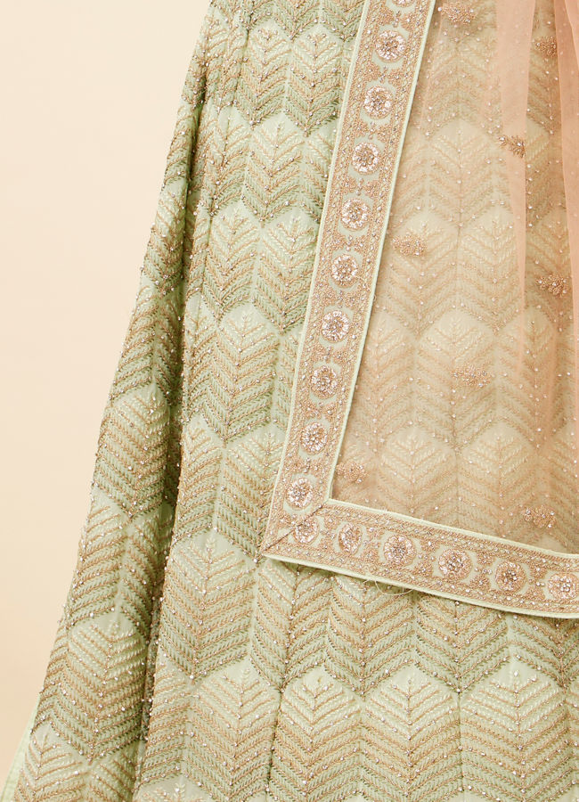 Sugar Swizzle Pista Fern Patterned Lehenga image number 4