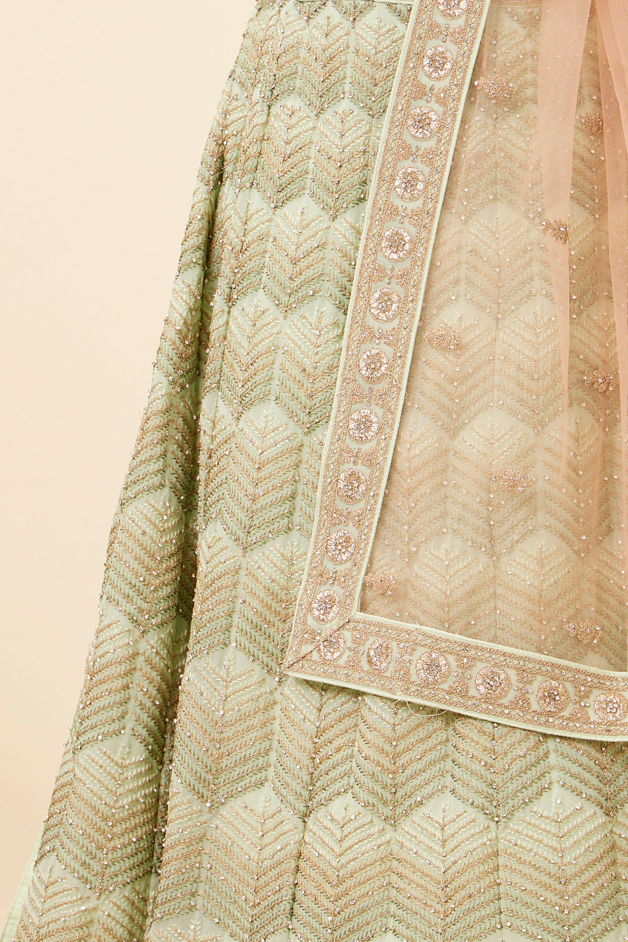 Sugar Swizzle Pista Fern Patterned Lehenga image number 4