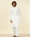 alt message - Manyavar Men Classic White Kurta Set image number 2