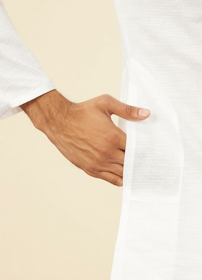 Manyavar Men Classic White Kurta Set