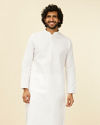 alt message - Manyavar Men Classic White Kurta Set image number 0