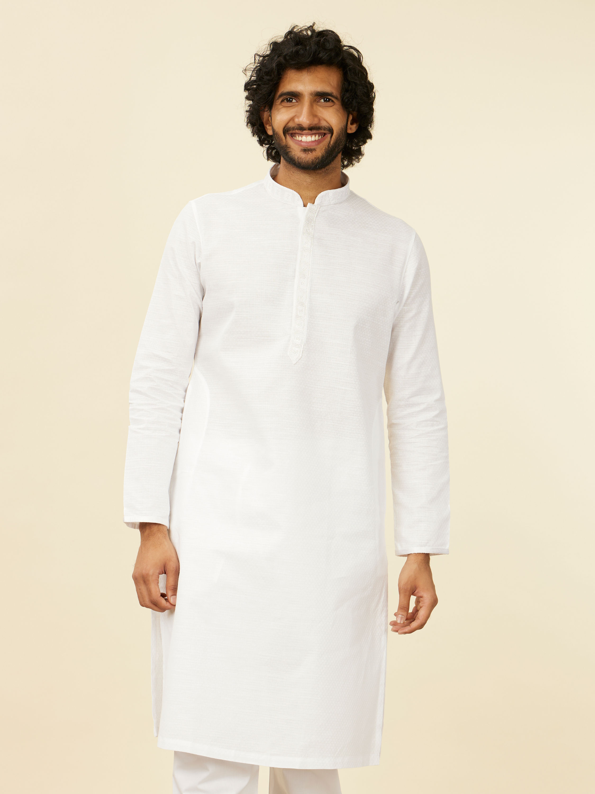 Manyavar Men Classic White Kurta Set