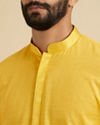 Manyavar Men Yellow Self Design Kurta Pajama image number 1