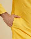 Manyavar Men Yellow Self Design Kurta Pajama