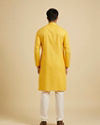 Manyavar Men Yellow Self Design Kurta Pajama