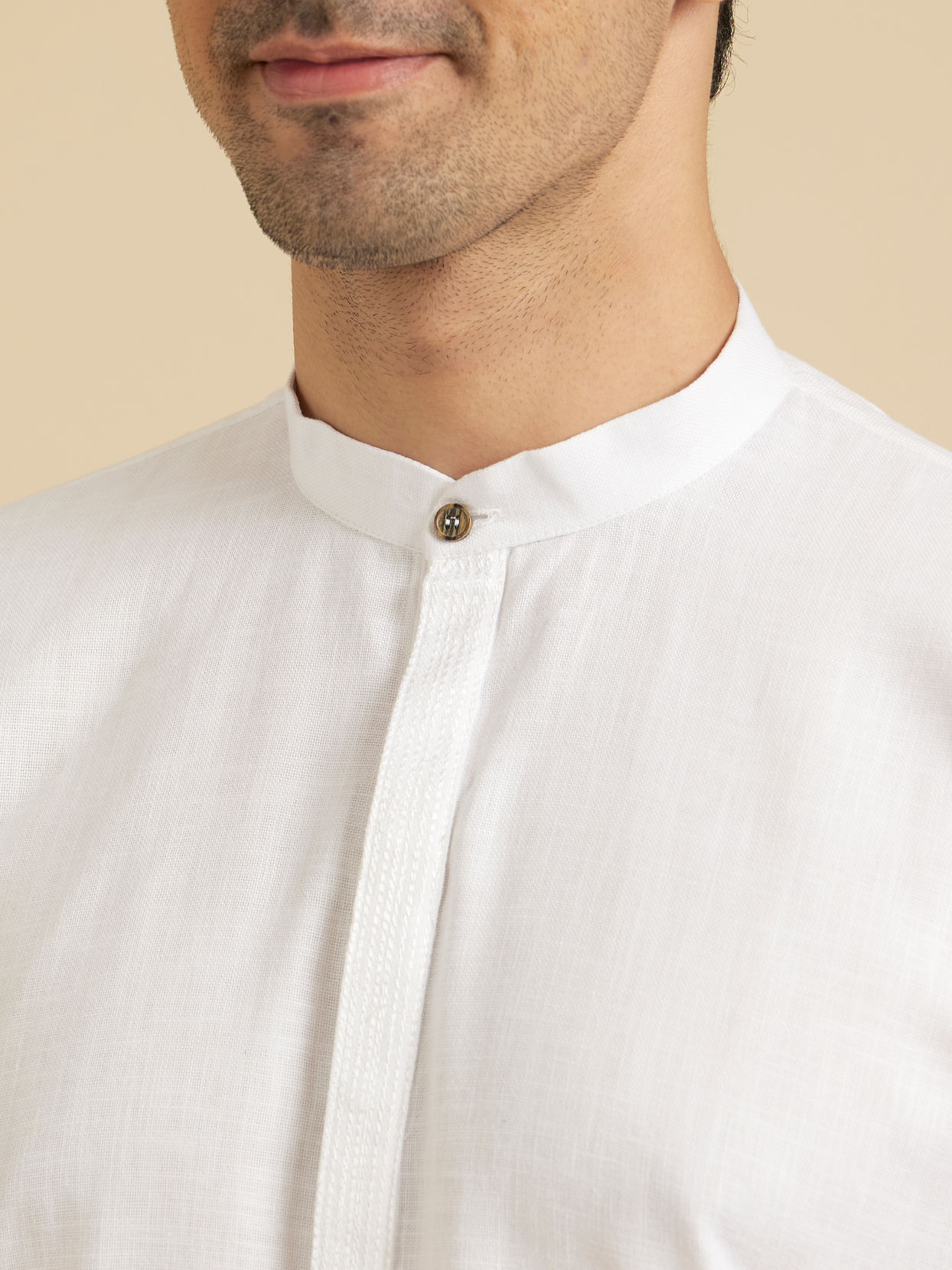 Manyavar Men Comfy Light Cream Kurta Pajama