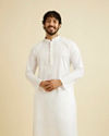 Cotton Blend White Kurta Pajama