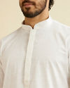 Manyavar Men Cotton Blend White Kurta Pajama image number 1