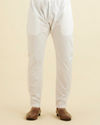 Manyavar Men Cotton Blend White Kurta Pajama