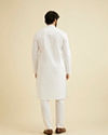 Manyavar Men Cotton Blend White Kurta Pajama image number 5