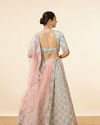 alt message - Mohey Women Sea Green Honeycomb Patterned Lehenga image number 3