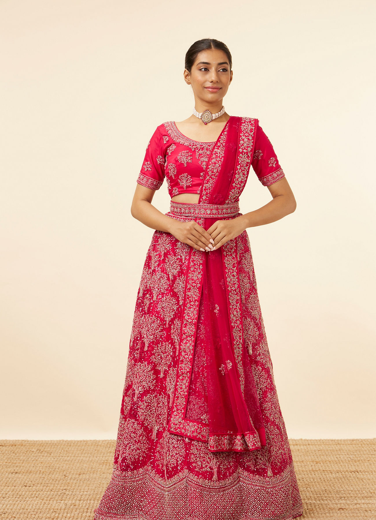 Mohey Women Rani Tree Patterned Lehenga