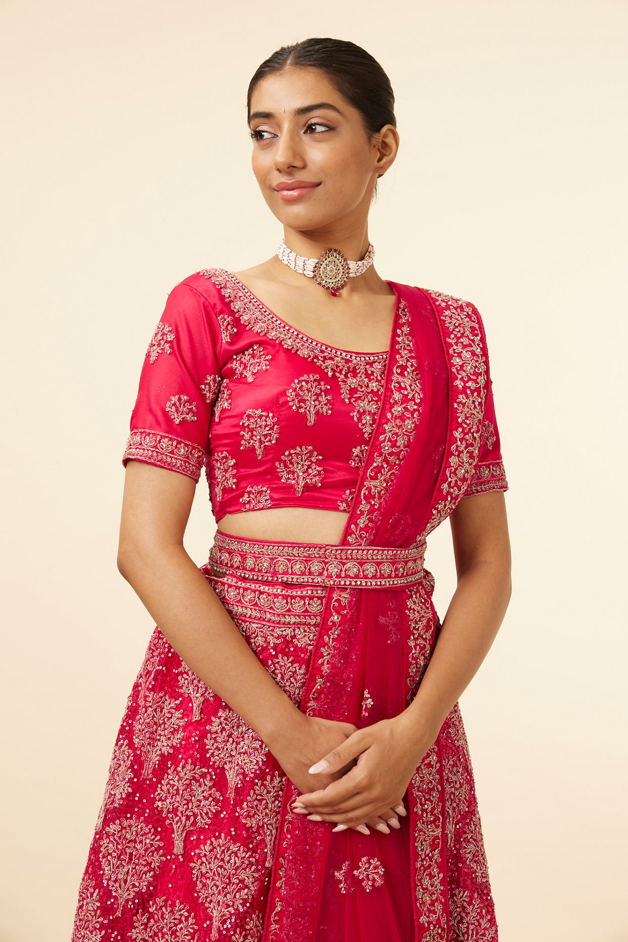 Buy Rani Tree Patterned Lehenga Online in the USA @Mohey - Lehenga for ...