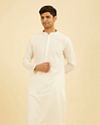 Off White Thread Embroidered Kurta Set
