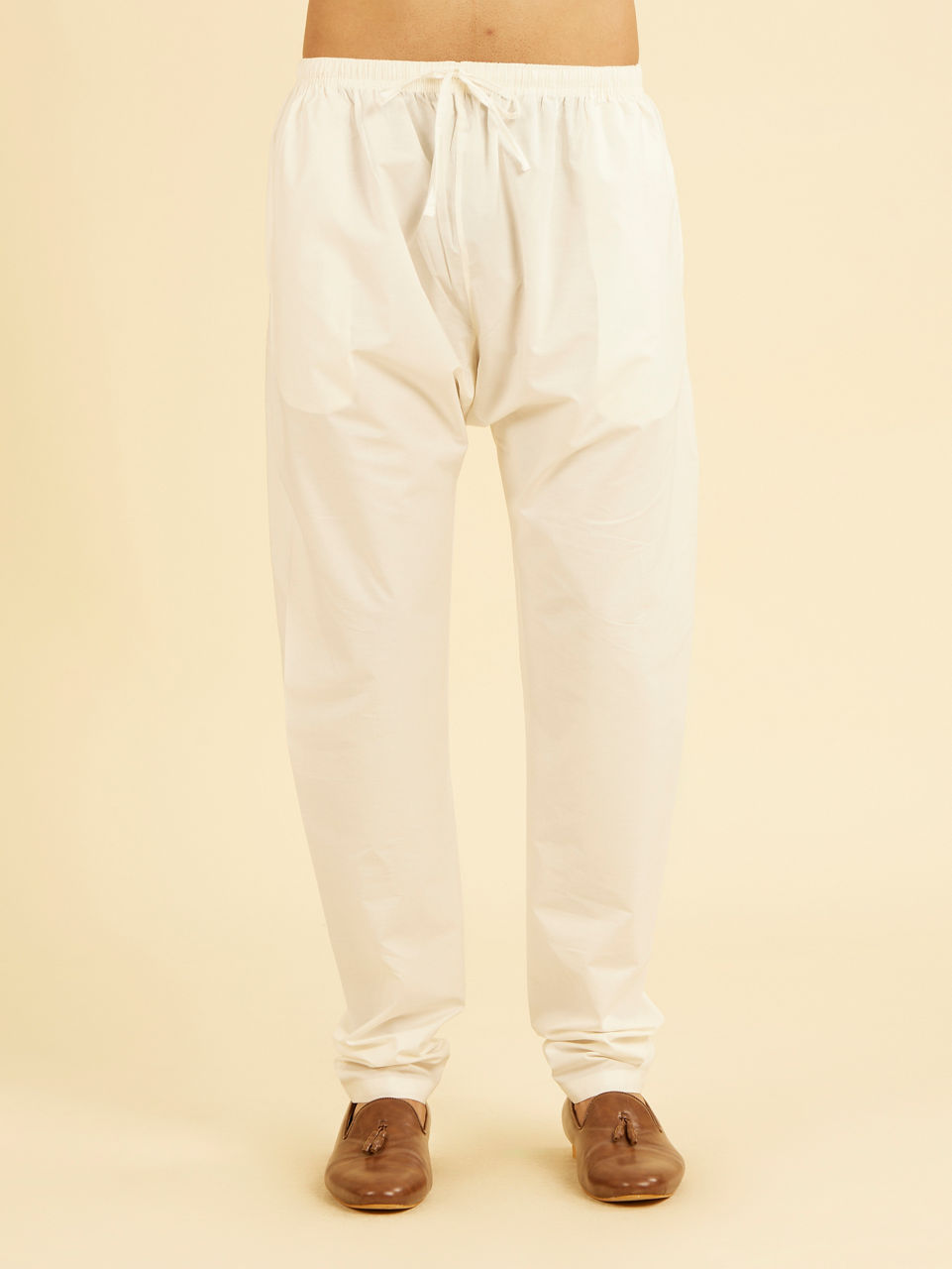 Manyavar Men Off White Thread Embroidered Kurta Set