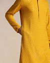 Manyavar Men Light Orange Chikankari Kurta Set