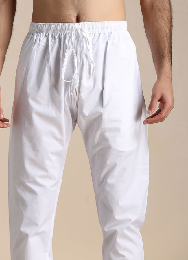Manyavar Men Off-white Self Motif Kurta Set