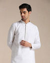 Manyavar Men Off-white Self Motif Kurta Set image number 0