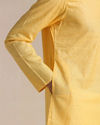 Squash Yellow Patterned Placket Kurta Set image number 2